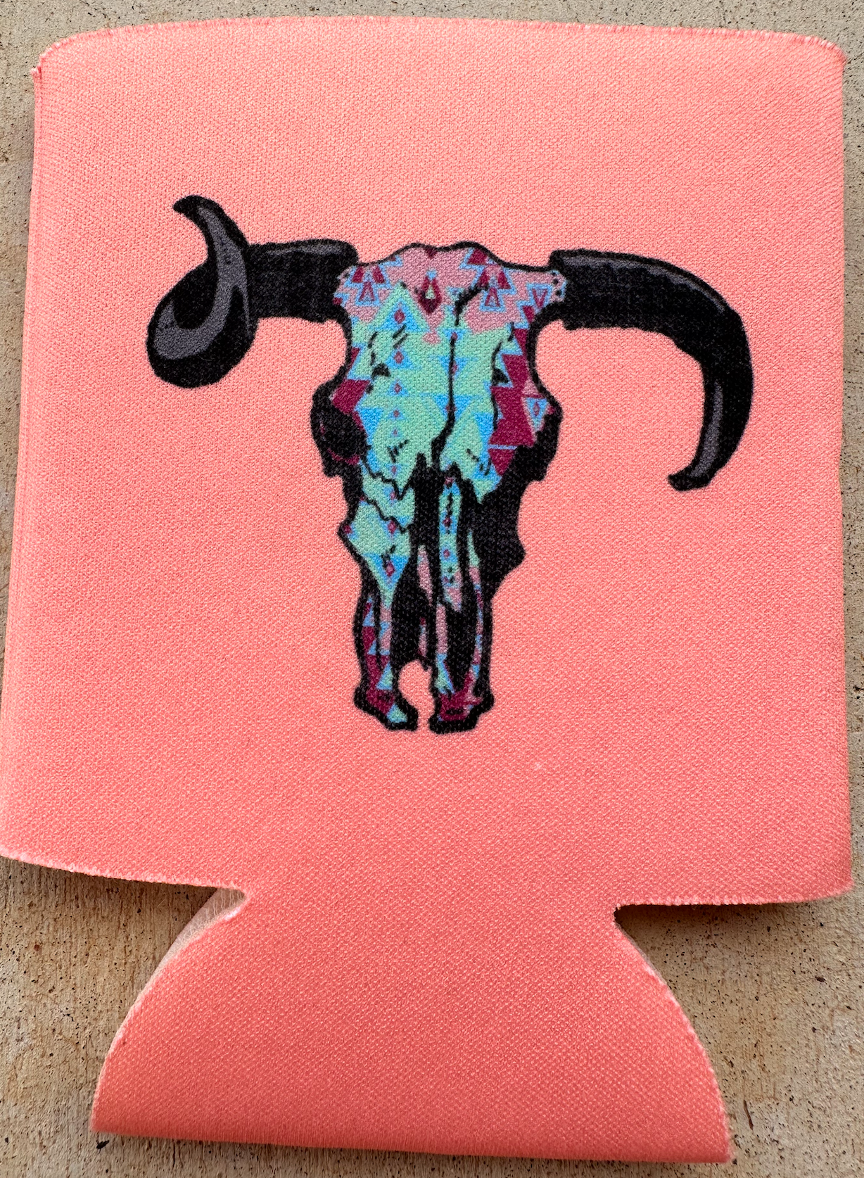 Aztec Skull Can Cooler