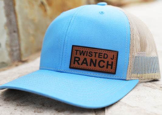 TJR - Leather Patch - Col Blue/Khaki