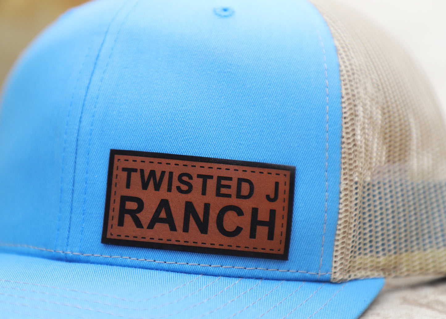 TJR - Leather Patch - Col Blue/Khaki