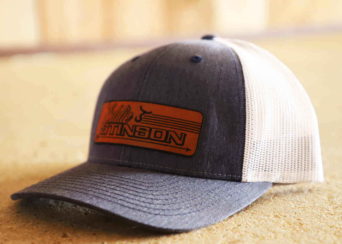 Eddie Stinson - Leather Line Patch - Hthr Navy/Lt Grey