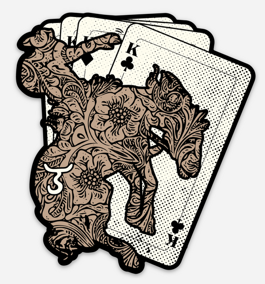 Tooled Buck & Cards Sticker