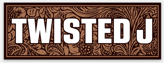 Tooled Twisted J Sticker