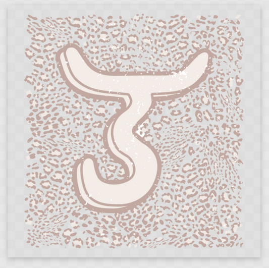 Leopard Twisted J Sticker